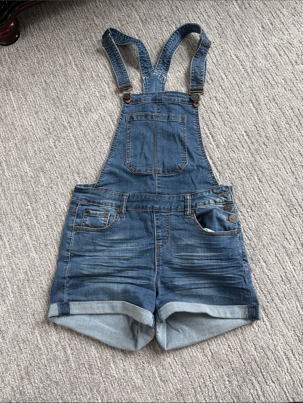 Women's Blue Denim Short Overalls - Casual Summer Style